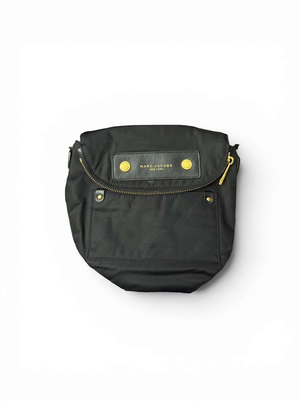 Marc Jacobs Black Quilted Crossbody Tote with Gold Accents